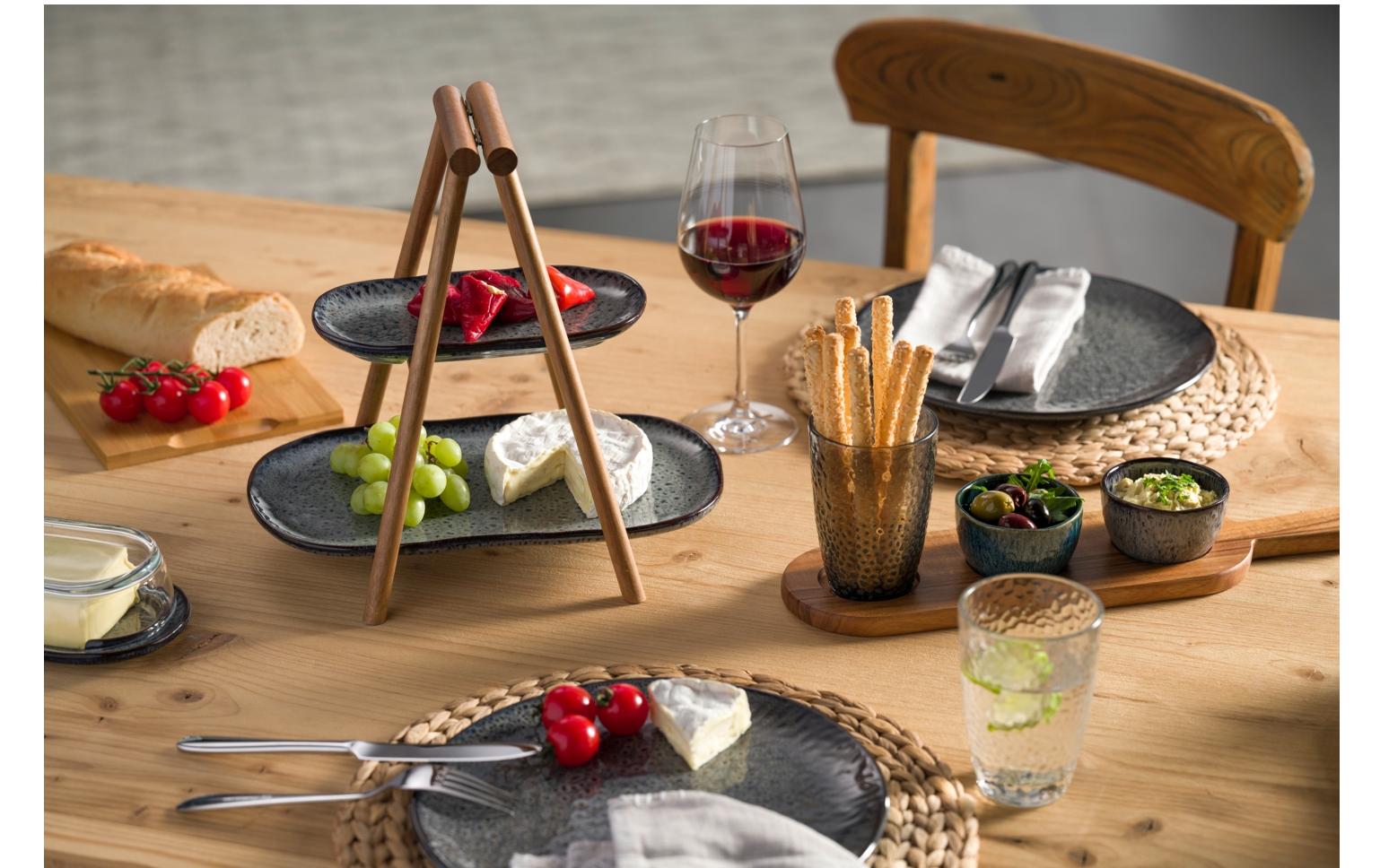 LEONARDO Trinkgläser – 4er Set, 340 ml, Ø 8 cm, Kalk-Natron-Glas, Anthrazit, spülmaschinenfest