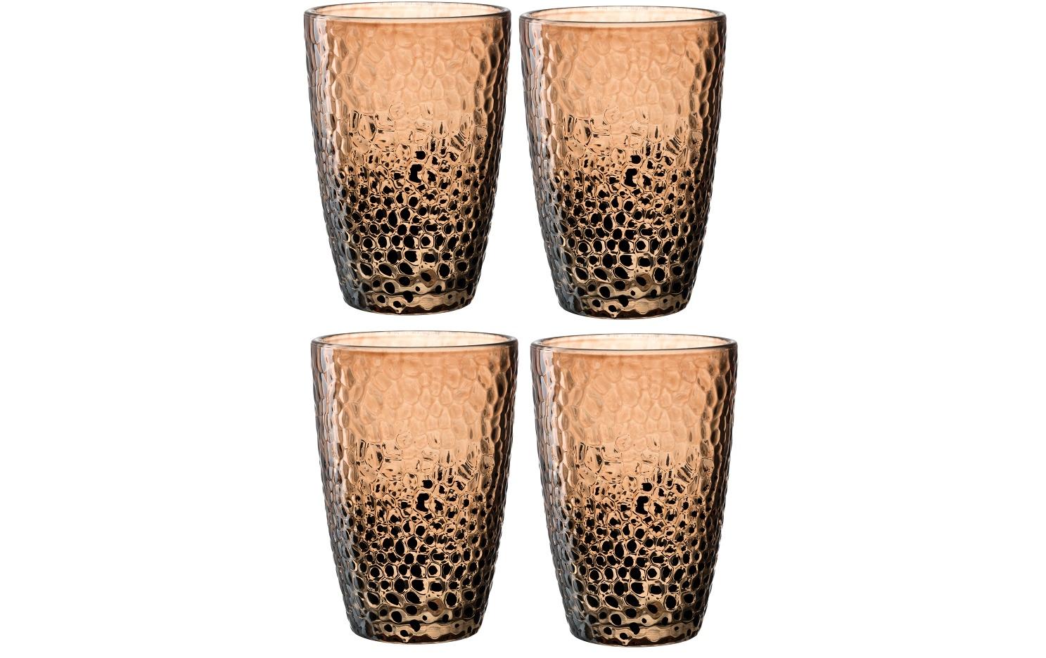 LEONARDO Trinkglas Matera – 4er Set, 340 ml, Ø 8,0 cm, H 12,0 cm, Glas, Sand, spülmaschinenfest