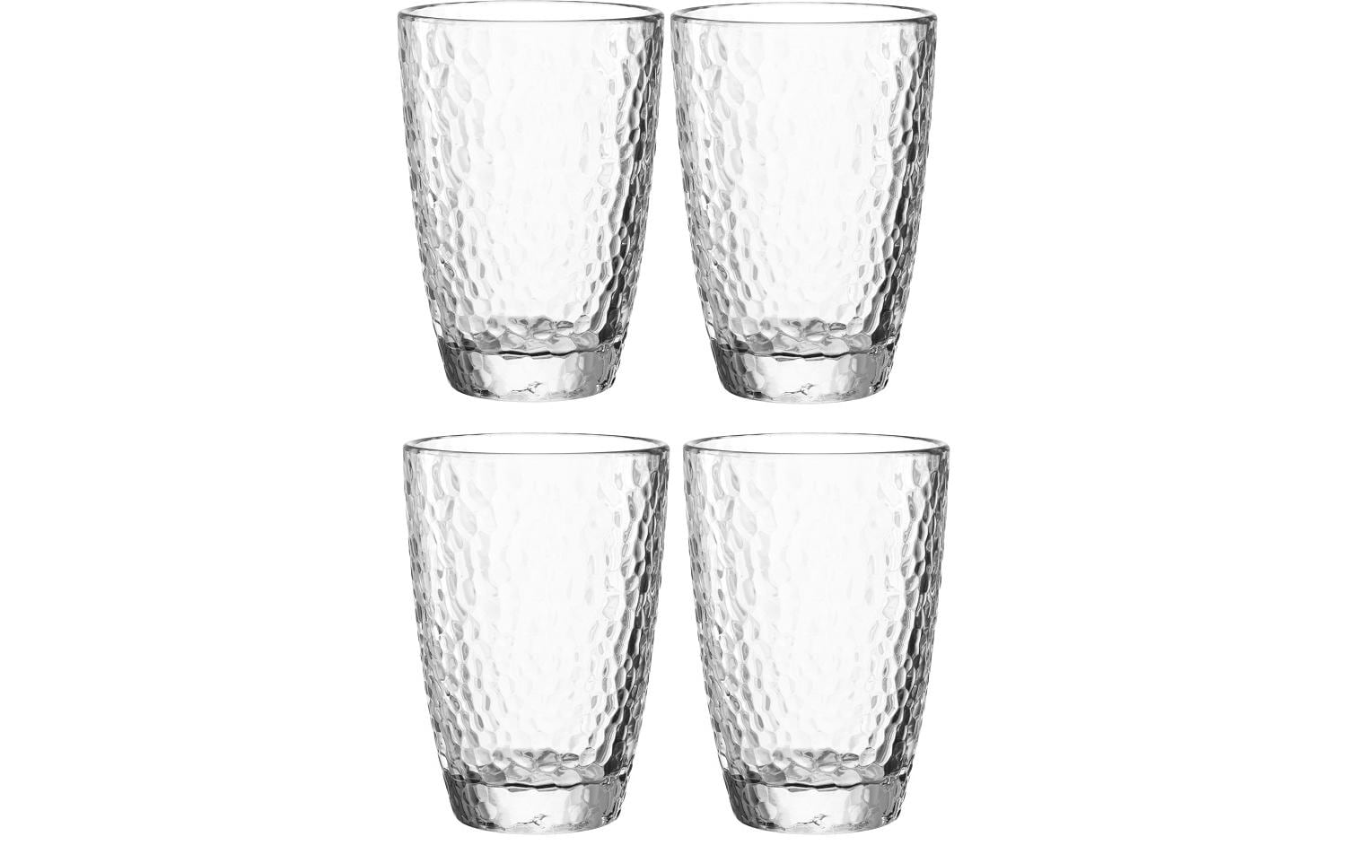 LEONARDO Trinkgläser – 4er Set, 340 ml, Ø 8,0 cm, H 12,0 cm, Kalk-Natron-Glas, Transparent, spülmaschinenfest