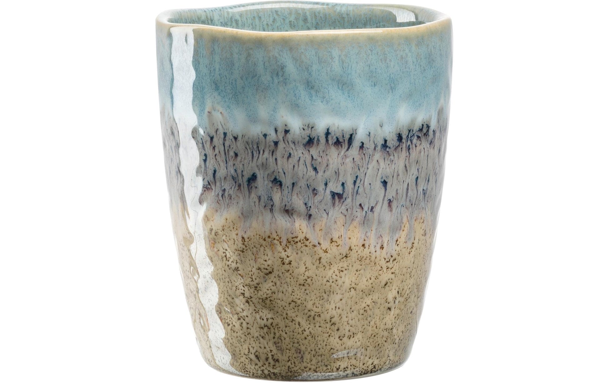 LEONARDO Matera Becher – 0,30 l, Keramik, beige, blau, grau, spülmaschinenfest, mikrowellenfest, 4 Stück