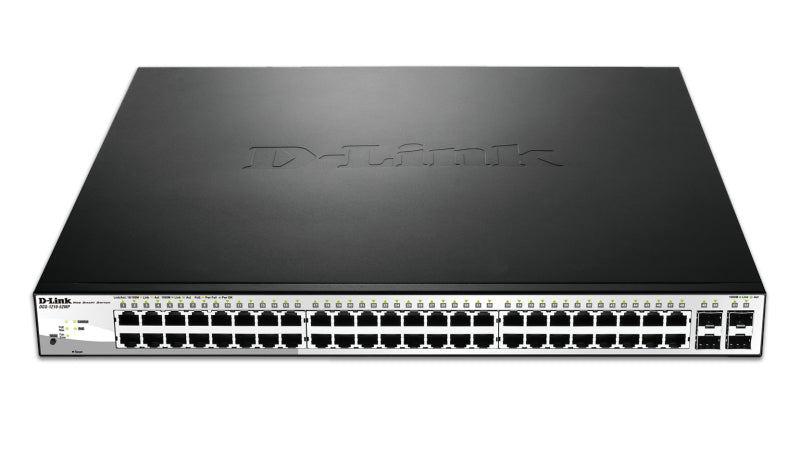 D-Link DGS-1210-52MP – Verwalteter L2 Switch – 48× 1G, 4× SFP, PoE+, PoE-Budget 370 W, 19", 1U