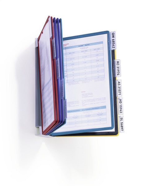 Durable Sichttafelsystem Wandelement – 260 × 330 mm, grau, für A4, 10er-Pack