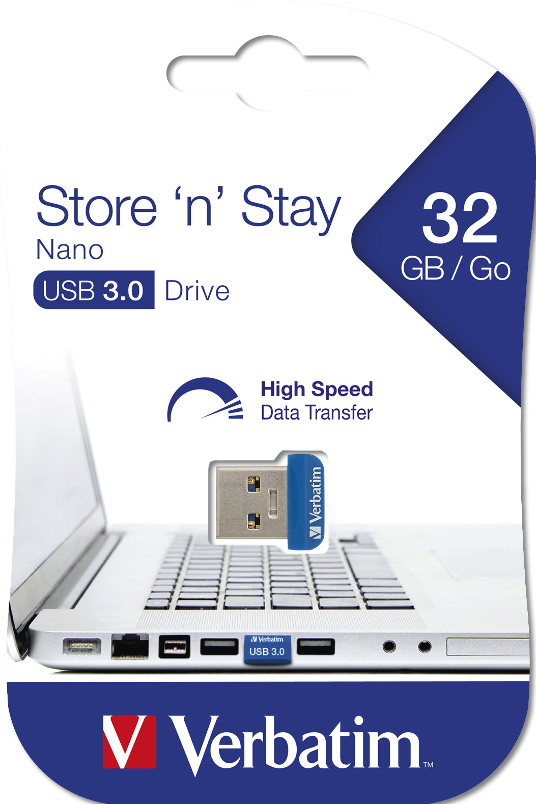 Verbatim Nano USB-Stick – 32 GB, USB 3.0, silber