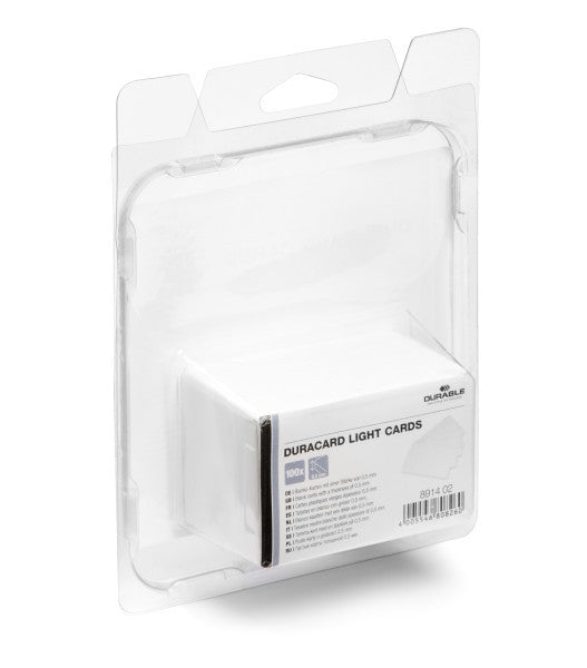 Durable Druckkarten 85,6 × 53,98 mm, Weiss, Kunststoff – für DURABLE Duracard ID 300 – 100 Karten
