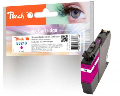 Peach LC-3213 Magenta Tintenpatrone (Kompatibel) – 470 Seiten – für Brother DCPJ 770/772/774, MFCJ 890/895