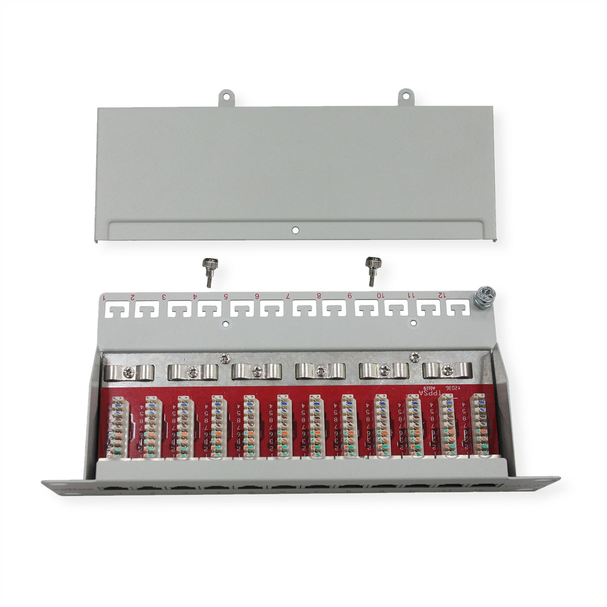 ROLINE 10" Patchpanel – 12× RJ-45, Kat.6A (Klasse EA), geschirmt, 1 HE, Krone LSAplus