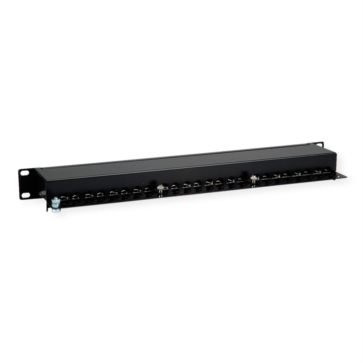 ROLINE Patchpanel Cat.5e – 24× Ports, geschirmt, 19", 1U, schwarz