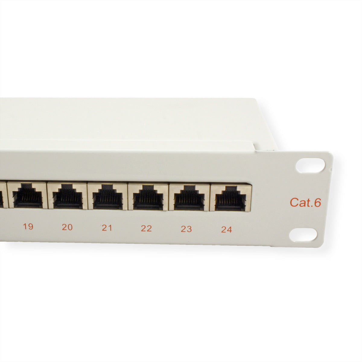 ROLINE Patchpanel Cat.6 (Klasse E) – 24× 1G, geschirmt, 19", 1U, grau