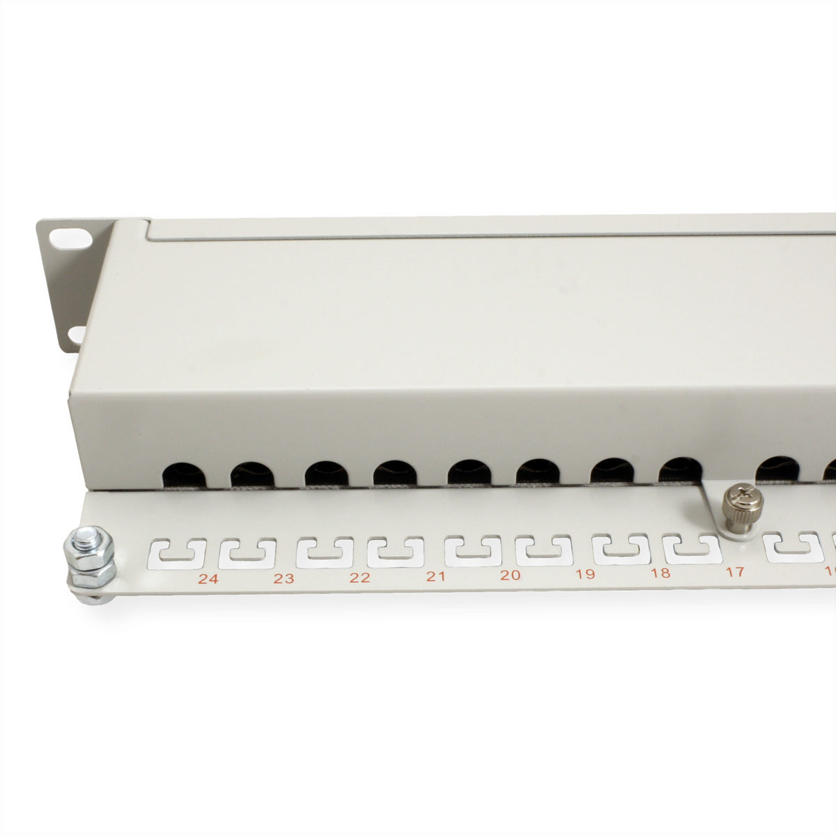 ROLINE Patchpanel Cat.6 (Klasse E) – 24× 1G, geschirmt, 19", 1U, grau