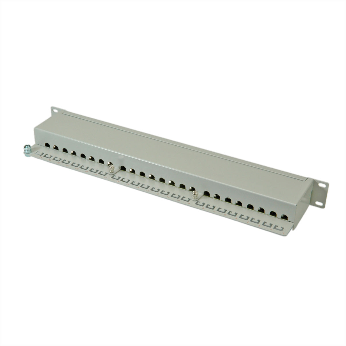 ROLINE Patchpanel Cat.6 (Klasse E) – 24× 1G, geschirmt, 19", 1U, grau