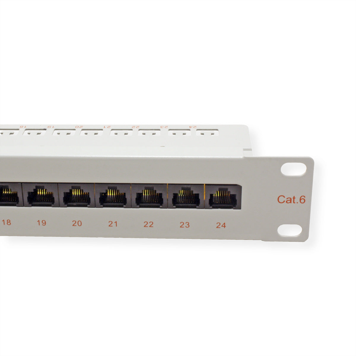 ROLINE Cat.6 / Klasse E Patchpanel – 24× RJ‑45, ungeschirmt, 19", 1U, grau