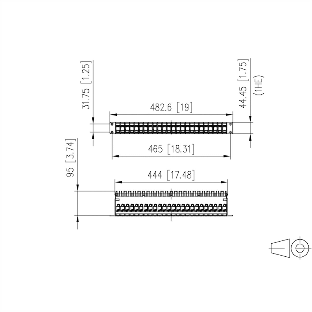 METZ CONNECT 19"-Panel 1U – Patchpanel Cat.6A (Klasse EA), 24× RJ-45, geschirmt – für 10 Gbit/s Ethernet