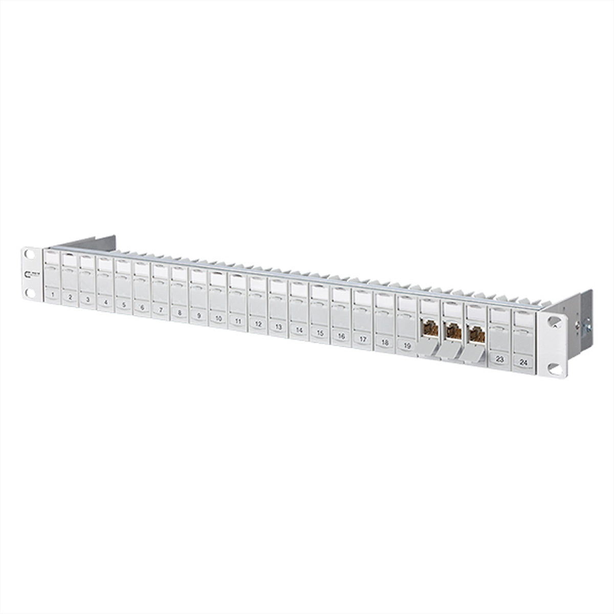 METZ CONNECT Patchpanel Cat.6A (Klasse EA) – 24× RJ‑45, geschirmt, 19", 1U, für 10G (IEEE 802.3an)
