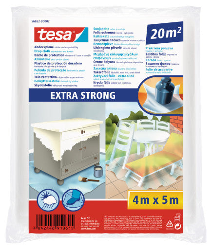 tesa Abdeckplane – 4'000 × 5'000 mm – Polyethylen (PE) – transparent