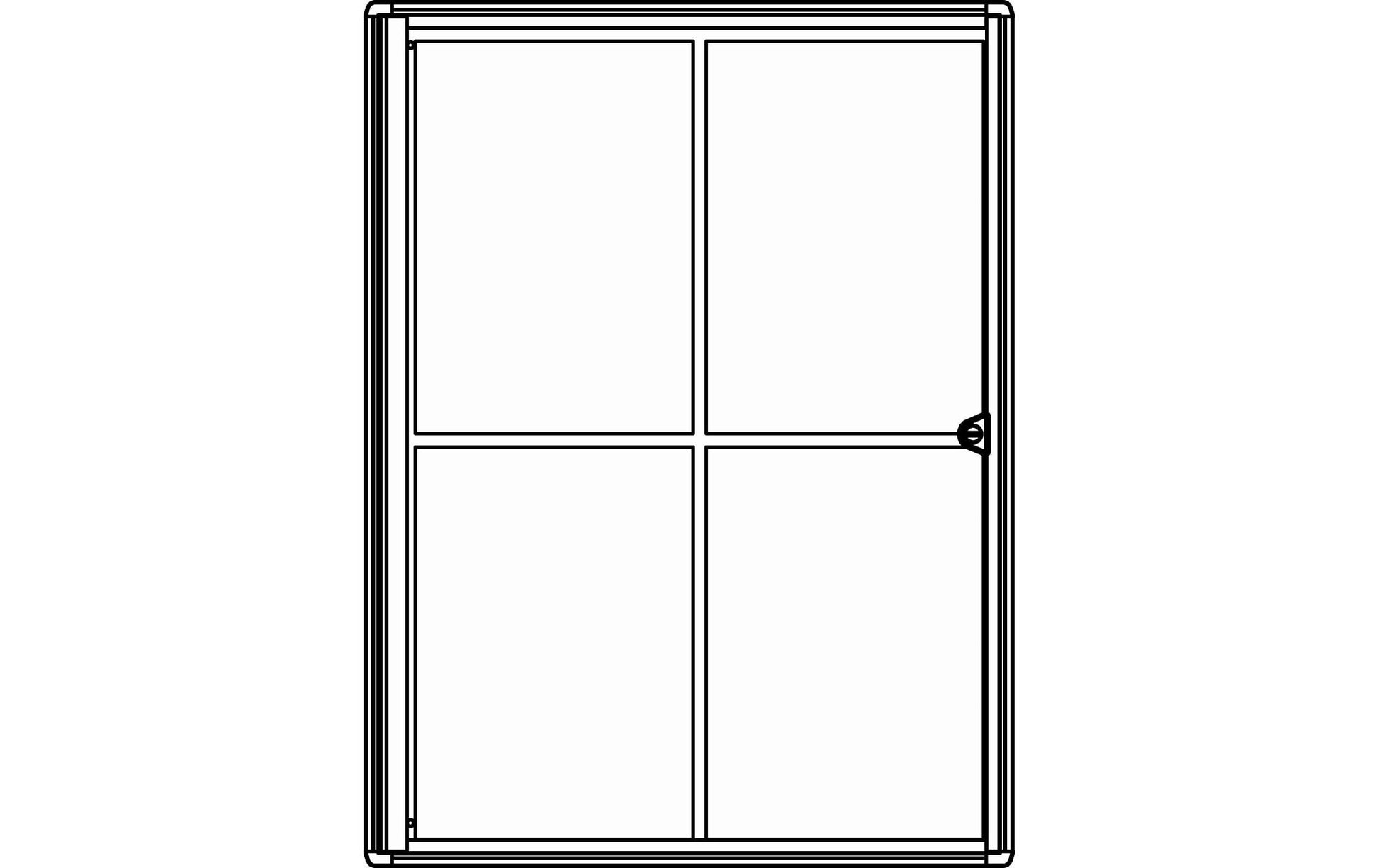 MAUL Schaukasten MAULextraslim, 4 × A4 – Aluminium, Acrylglas, abschliessbar, 49,1 × 65,5 × 2,7 cm