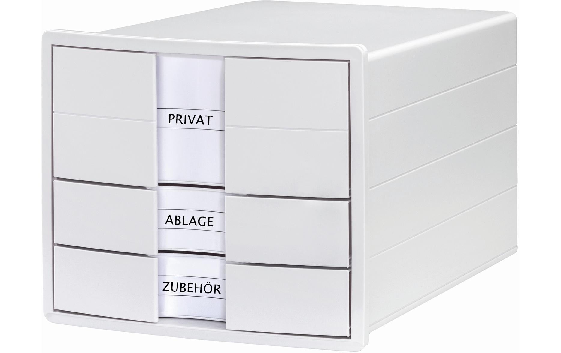 HAN Schubladenelement – 3 Schubladen, für A4/C4, abschliessbar, weiss, B 280 × H 235 × T 367 mm