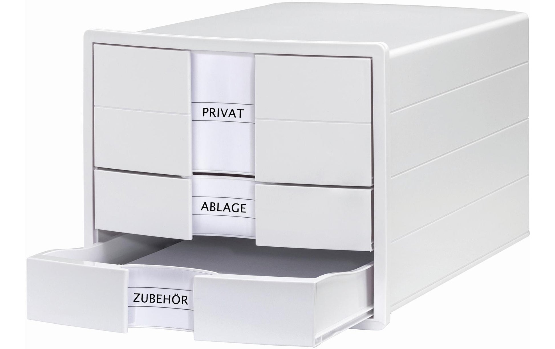 HAN Schubladenelement – 3 Schubladen, für A4/C4, abschliessbar, weiss, B 280 × H 235 × T 367 mm