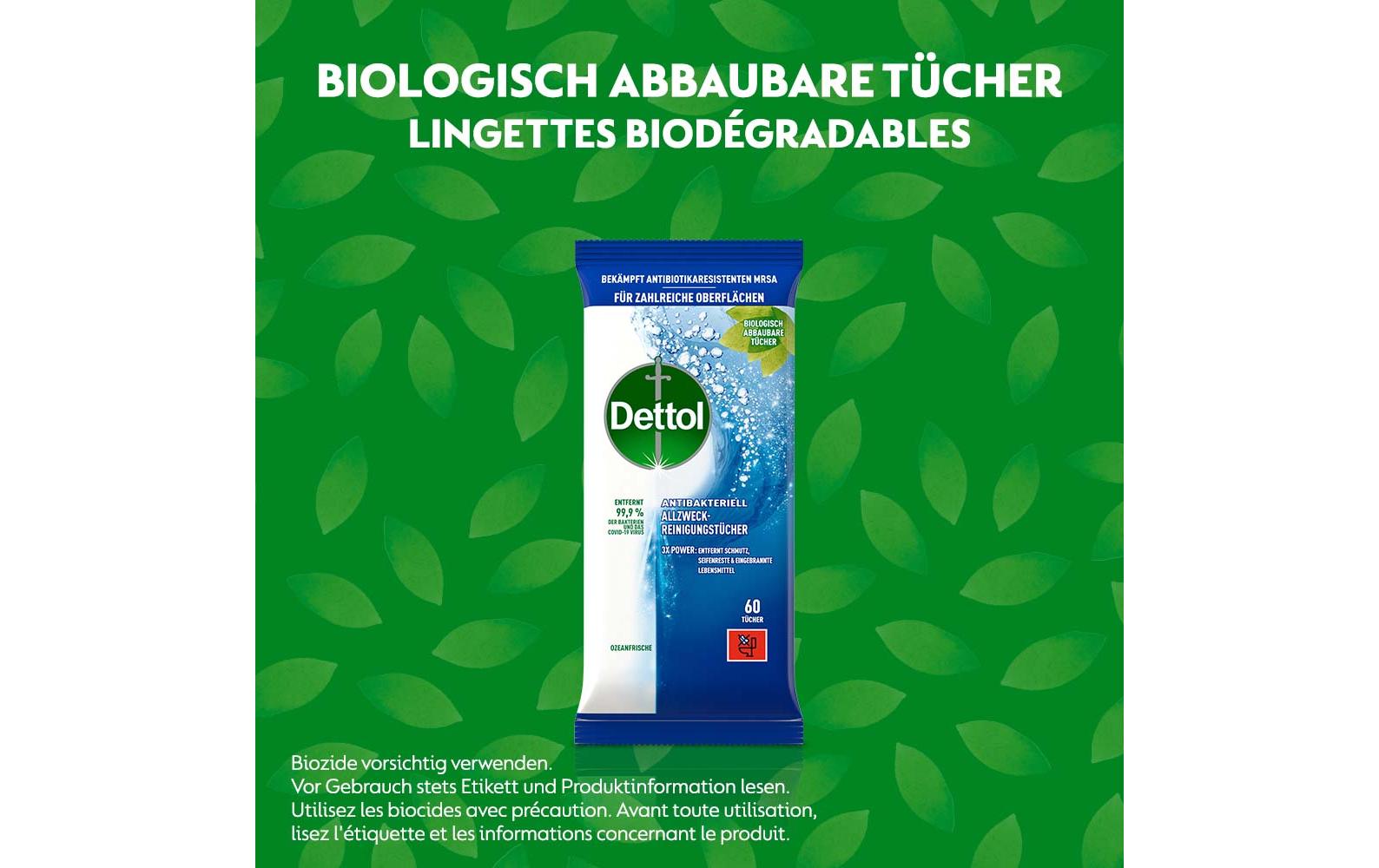 Dettol Allzweck-Reinigungstücher – für Oberflächen – 60 Stk.