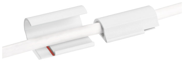 TESA Kabel-Clip – 37 mm, Kunststoff, Weiss, selbstklebend, wiederablösbar, 5er-Pack