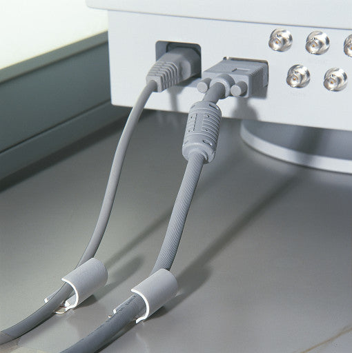 TESA Kabel-Clip – 37 mm, Kunststoff, Weiss, selbstklebend, wiederablösbar, 5er-Pack