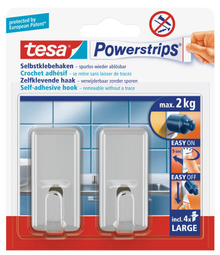 TESA Haken – Kunststoff – metallisch – 2 kg – 2 Stück