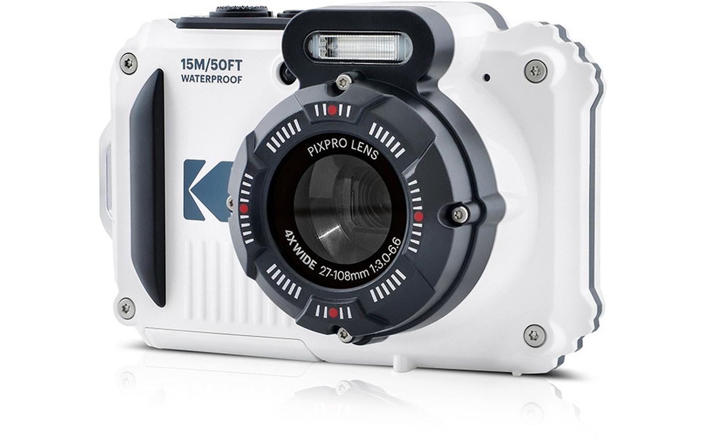 Kodak WPZ2 – Outdoor-Kompaktkamera, 16,3 MP 1/2,3", 1080p, 4× optischer Zoom, Weiss
