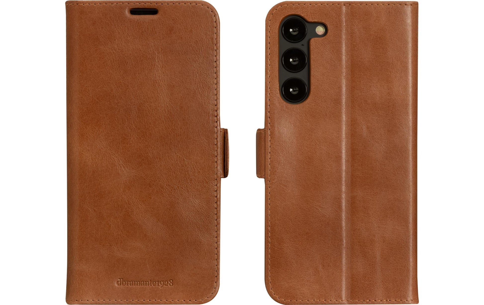 dbramante1928 Booklet-Hülle – für Samsung Galaxy S23+ – braun – Leder – mit Kartenfach, Magnetverschluss