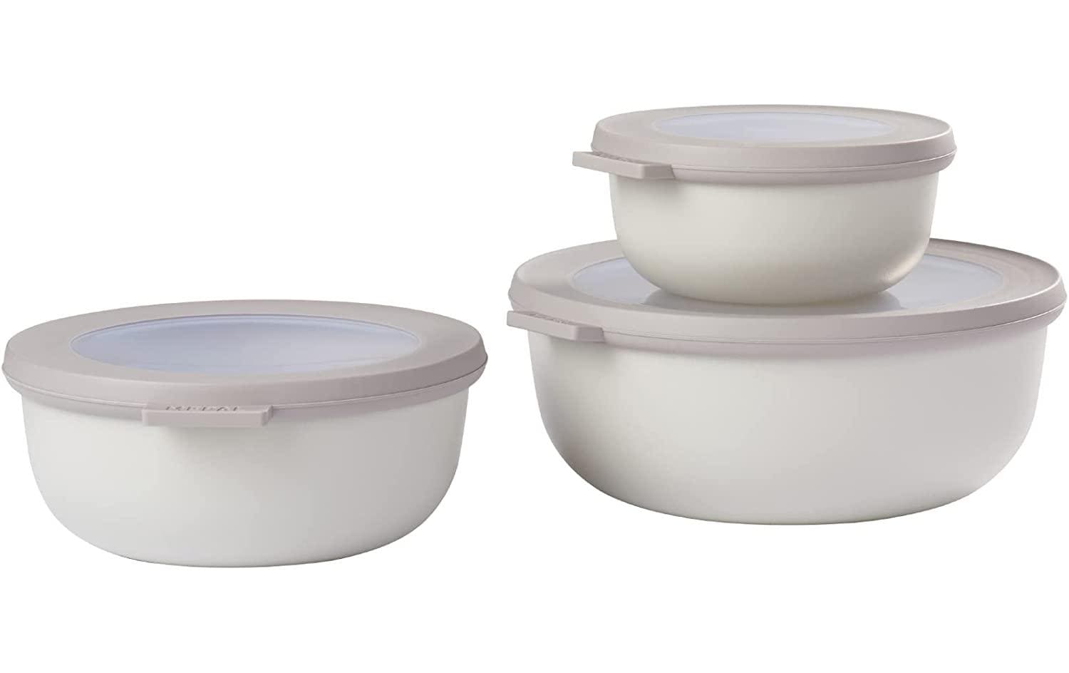 Mepal Cirqula – Vorratsdose 350 ml, 750 ml, 1,25 l, Ø 19,4 × 8 cm, PP/TPE, 3-teilig, weiss