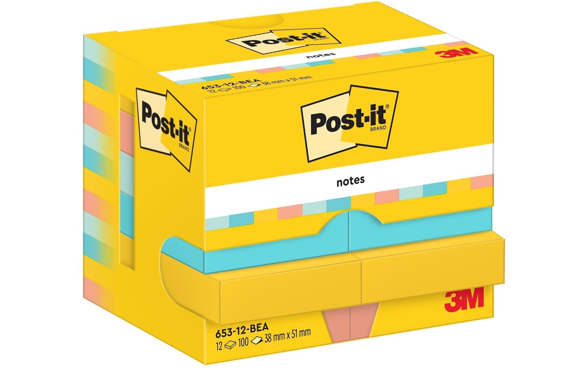 Post-it Haftnotizen – 51×38 mm – sortiert – 12×100 Blatt