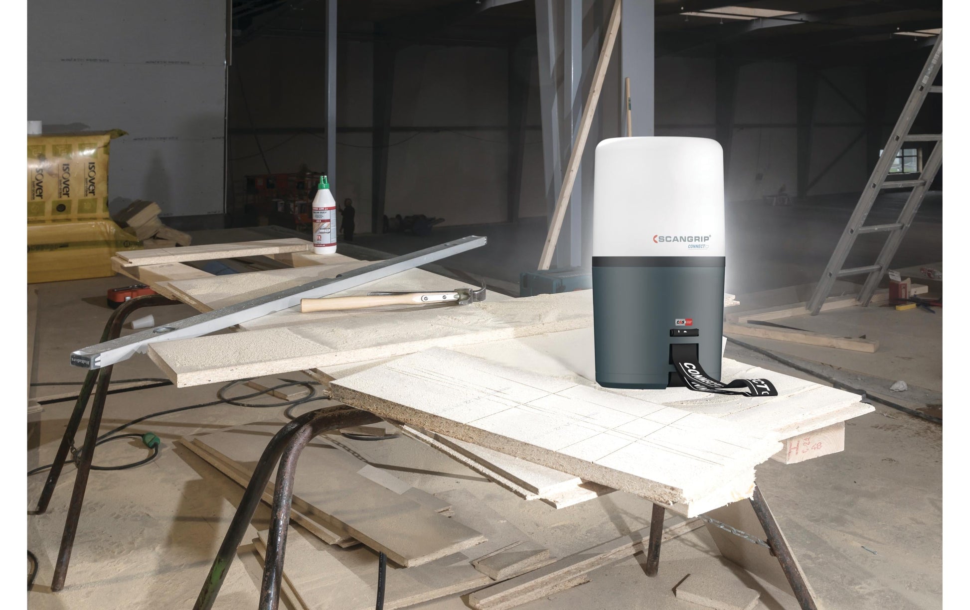 SCANGRIP Arbeitsstrahler – 6'000 lm, 54 W – 6000 K – IP54 – Akkubetrieb, für CAS – Haken – Schwarz