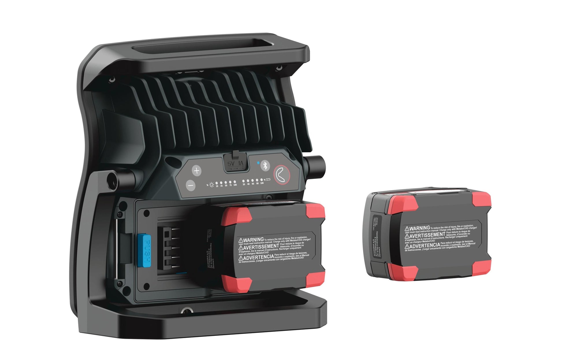 SCANGRIP Arbeitsleuchte Nova 4 Connect – 4000 lm, 30 W, IP65, Akku/Netz, dimmbar – Schwarz