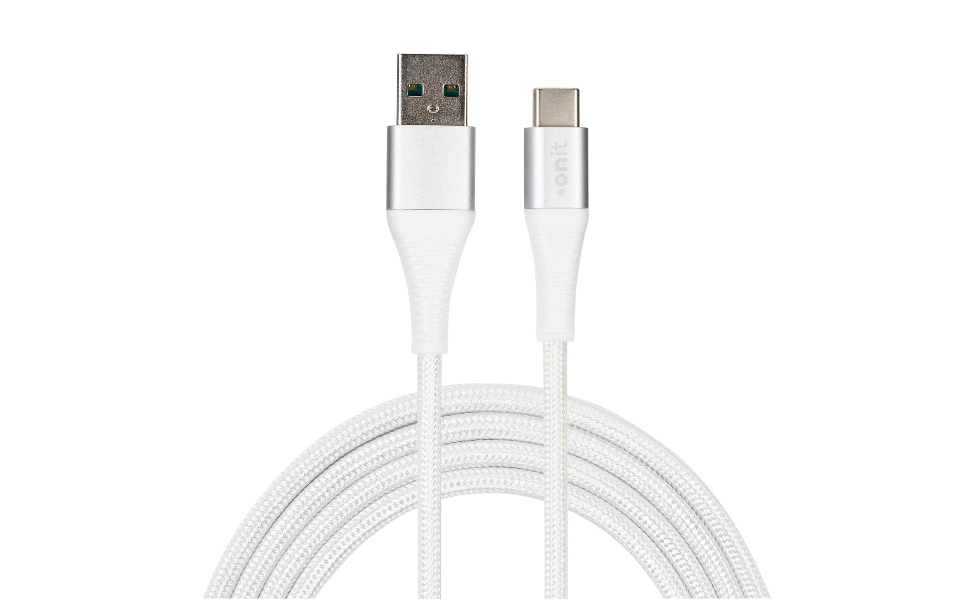 ONIT USB-A auf USB-C Kabel – USB 2.0 (480 Mbit/s) – 0,5 m – PD 66 W – Textilmantel – Weiss