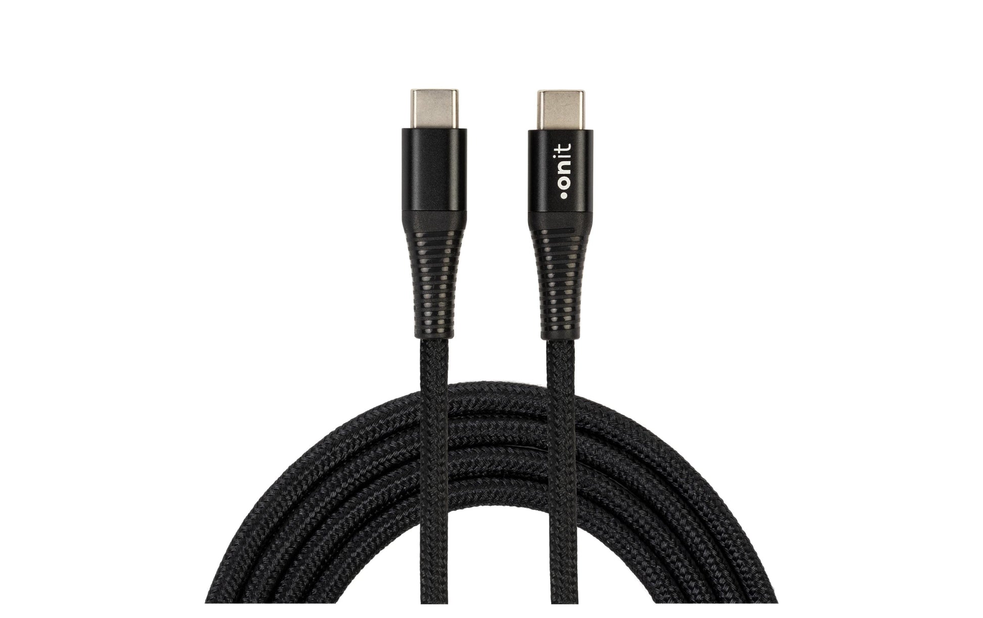 ONIT USB-C auf USB-C Kabel – USB 3.2 Gen 1 (5 Gbit/s) – 2 m – PD 60 W – Geflochten, Verstärkt – Schwarz