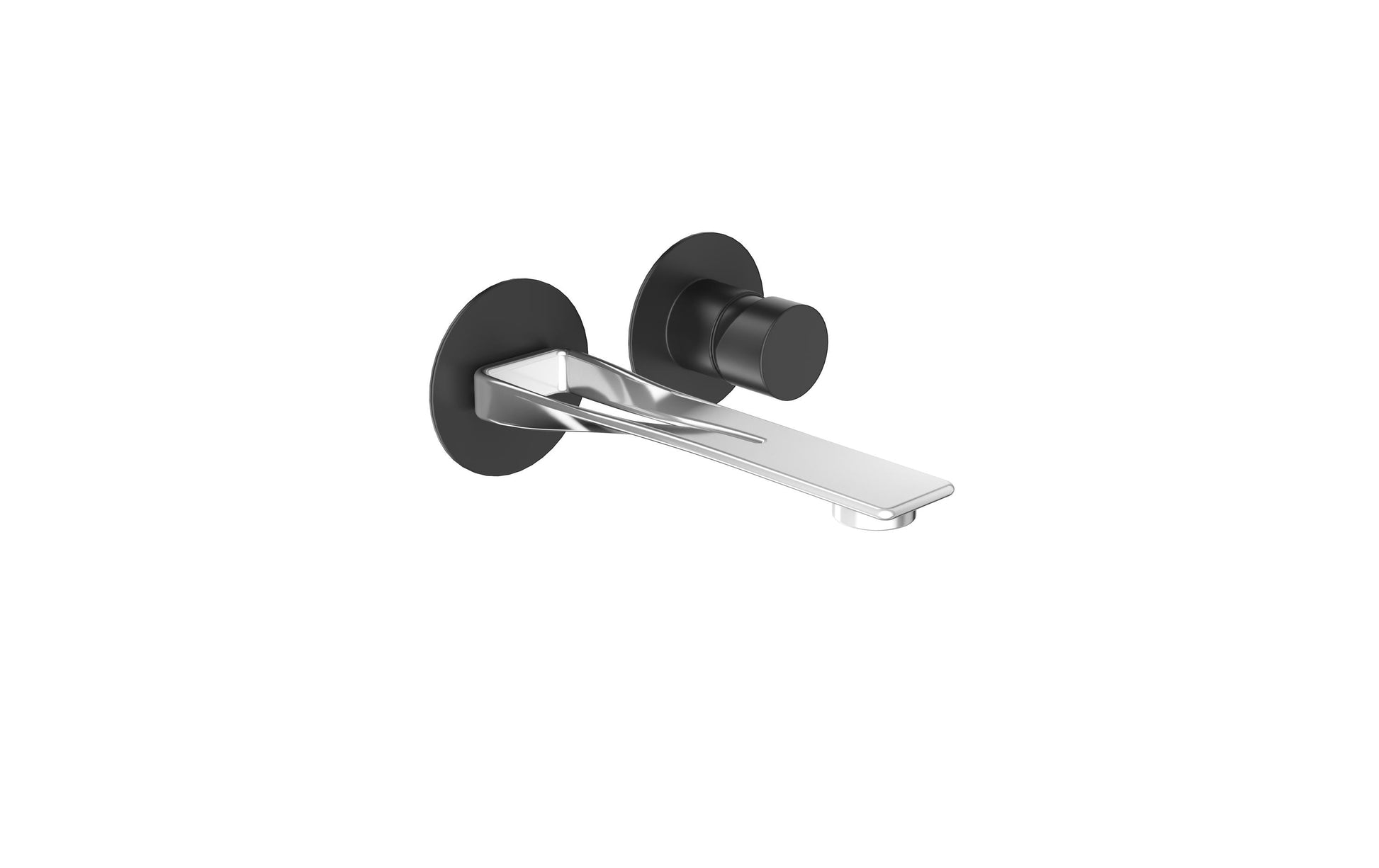 Webert ONE-B Einhebelmischer (Unterputzwaschtisch) – 220 mm, Stahl, Schwarz, Edelstahl, Anschluss 1/2", Wand