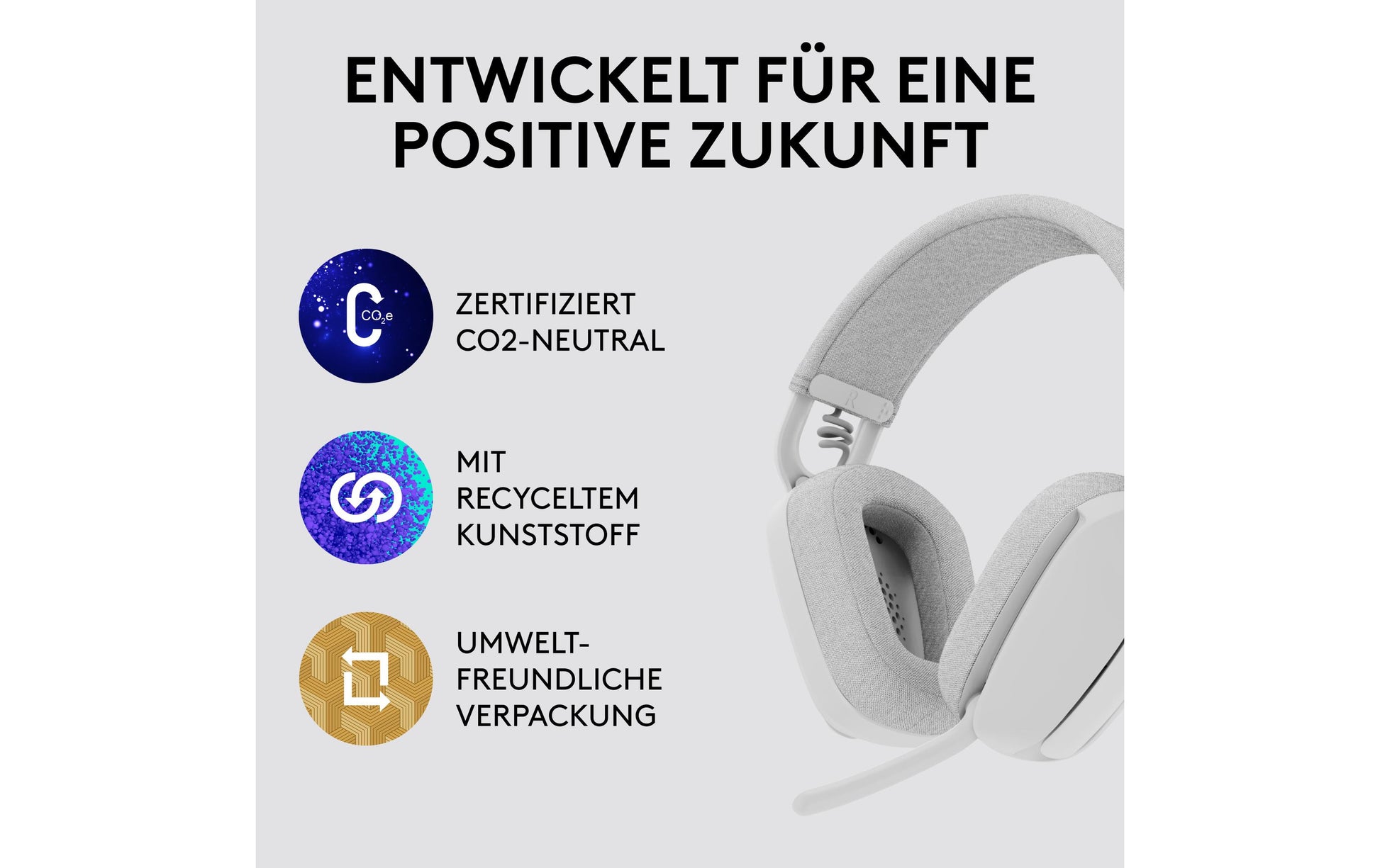 Logitech Zone Vibe 100 – Kopfhörer – Off-white