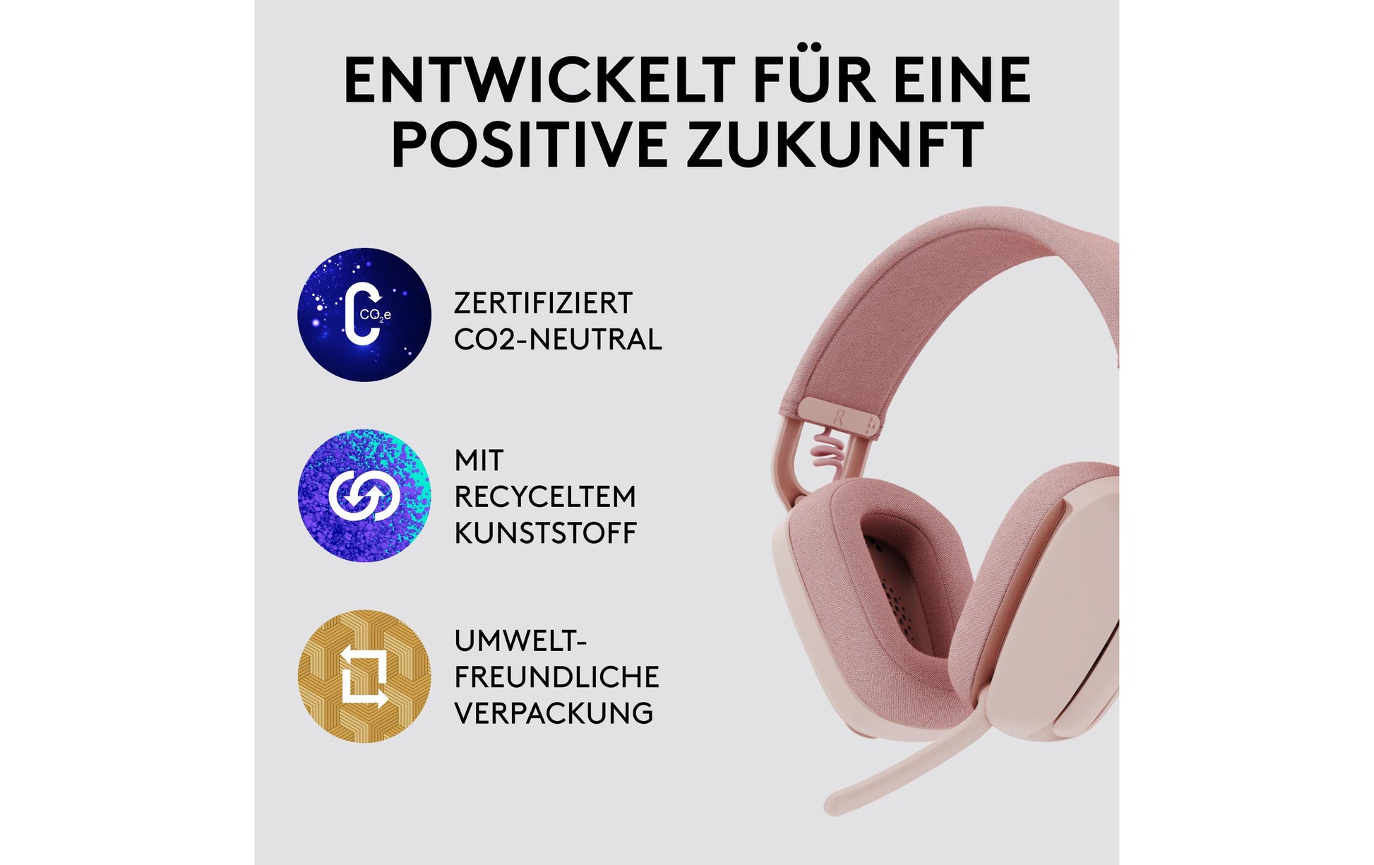 Logitech ZONE VIBE 100 – Kopfhörer – Pink