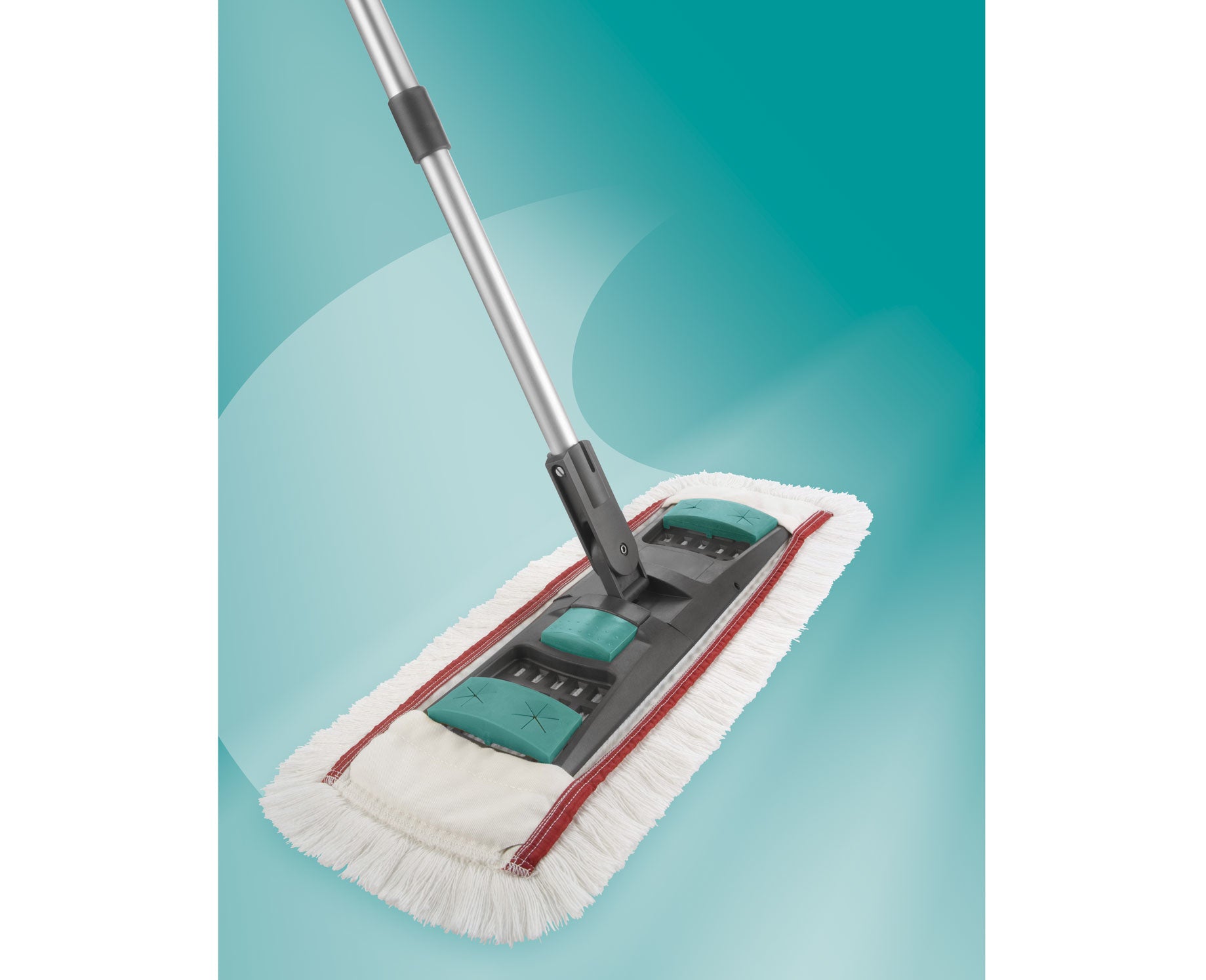 Leifheit Professionelles Flachwisch-System – Bodenwischer – Wischbreite 50 cm, Teleskopstiel, Silber