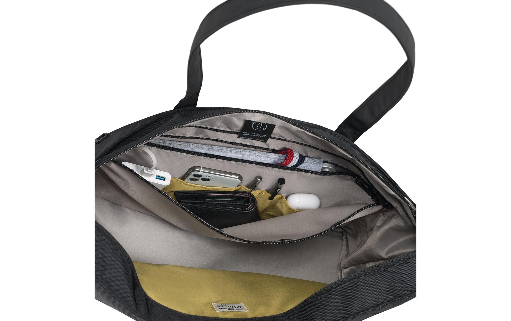 DICOTA Shopper Eco MOTION Notebook-Tasche bis 14,1" – Schulterriemen, Zusatzfächer – Schwarz