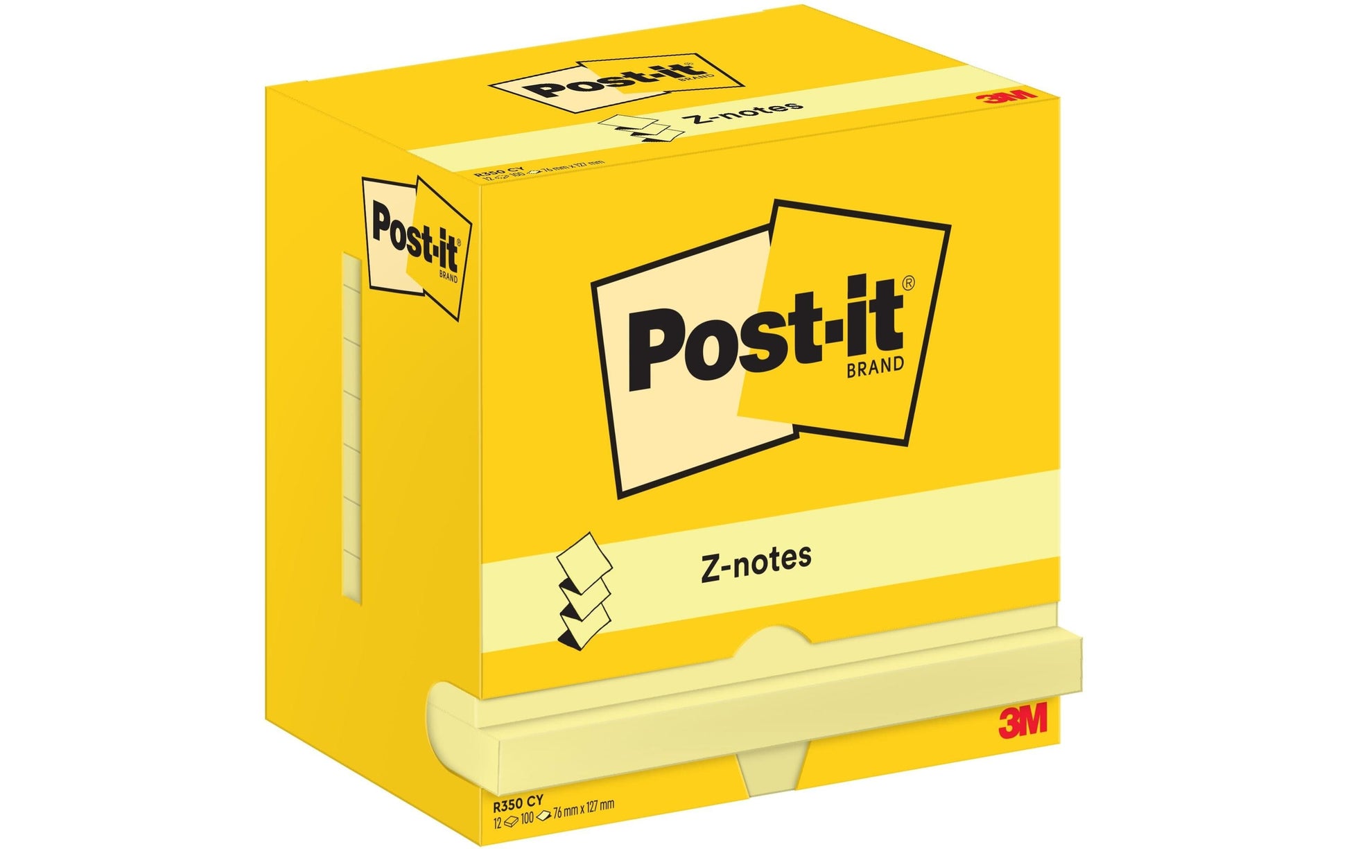 Post-it Haftnotizen Z-Notes – 127×76 mm – Gelb, 12×100 Blatt, PEFC