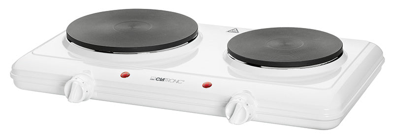 Clatronic Doppelkochplatte DKP 3583 – 2 Kochplatten (Ø 18/15 cm), 1 500/1 000 W, 2 stufenlos regelbare Thermostate