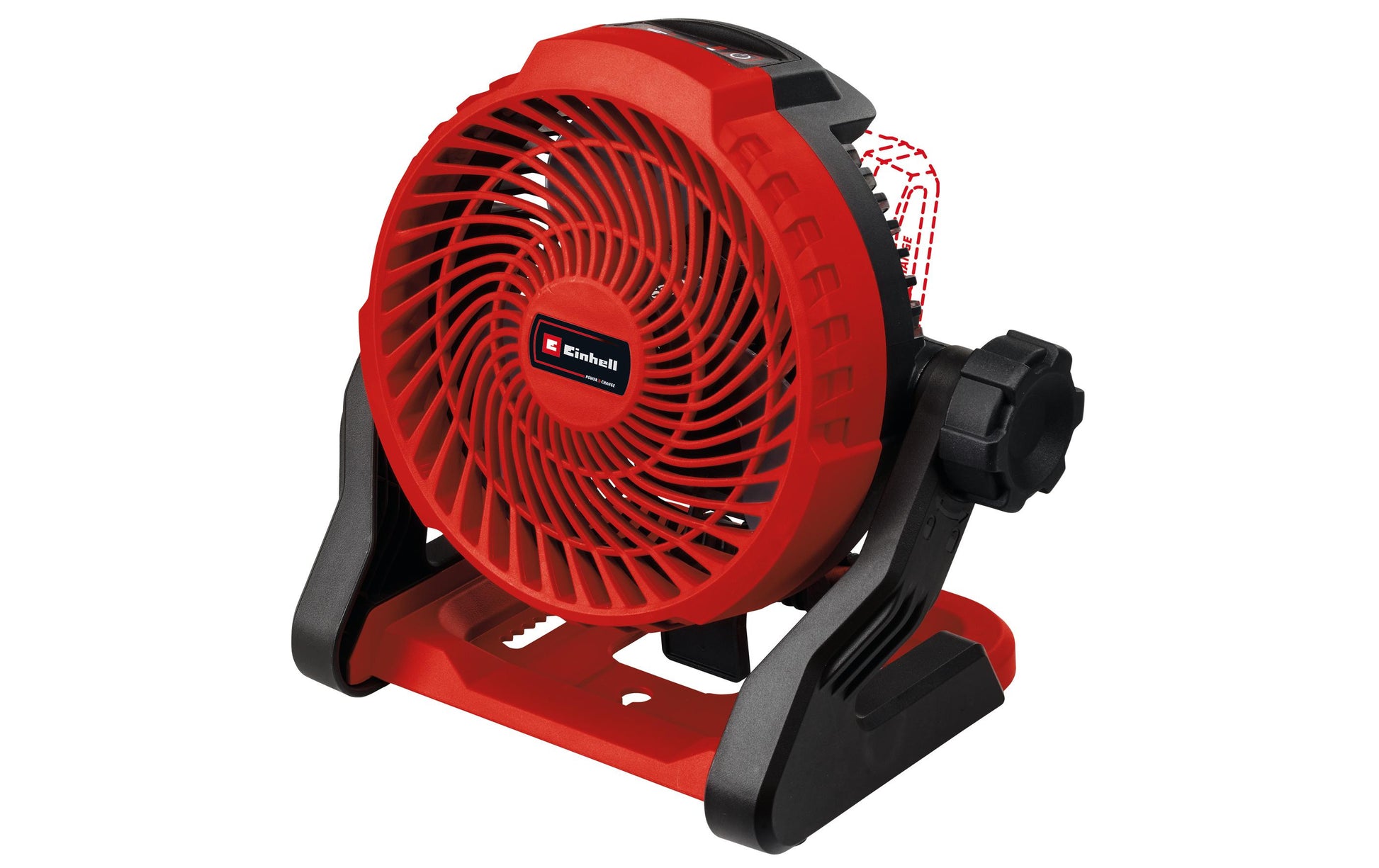 Einhell Tischventilator GE-CF 18/2200 Li So – 18 cm, 3 Stufen, Rot