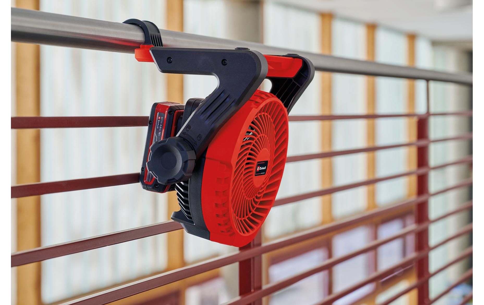 Einhell Tischventilator GE-CF 18/2200 Li So – 18 cm, 3 Stufen, Rot