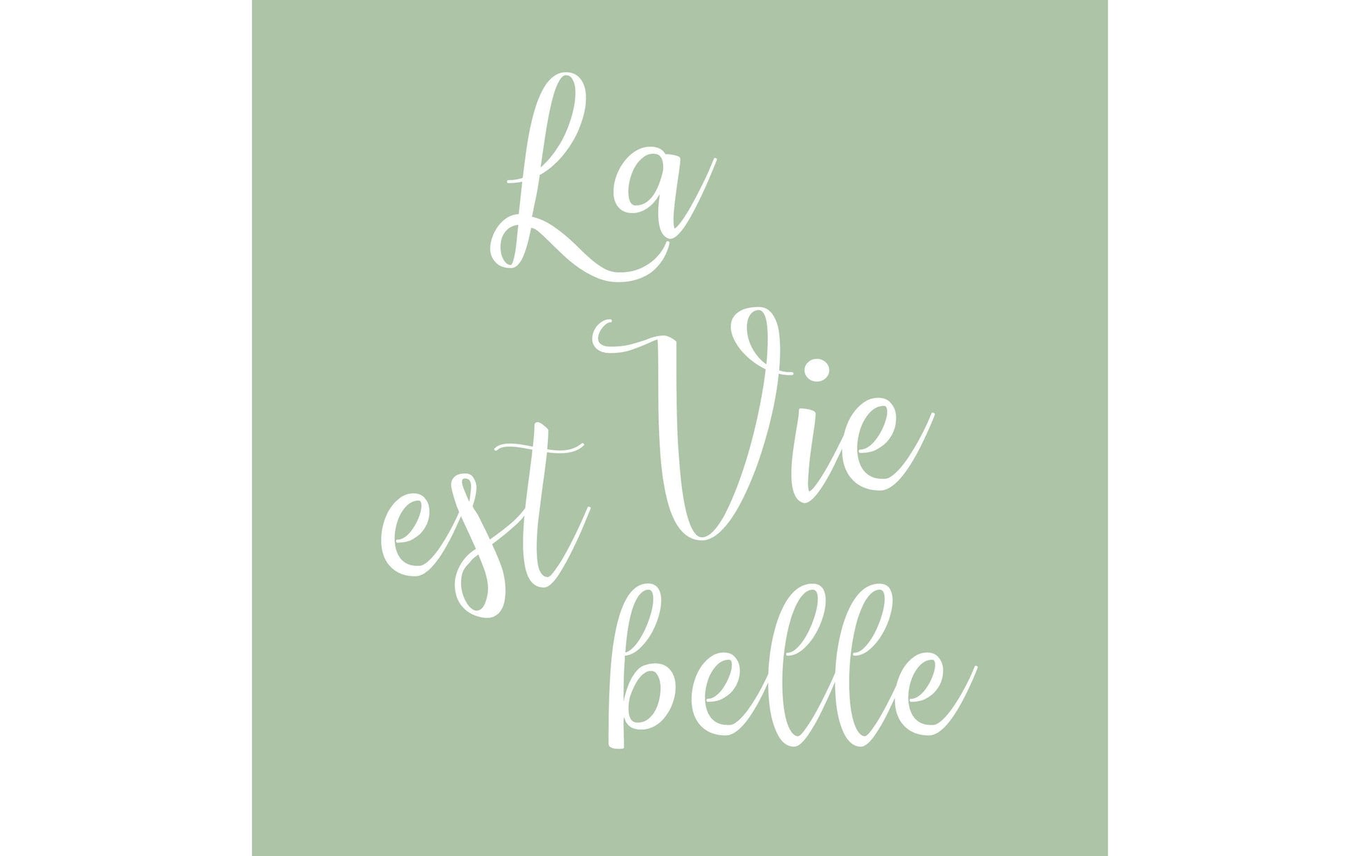 Braun + Company Servietten La vie est belle grün/weiss – 33 × 33 cm, 3-lagig – 20 Stück
