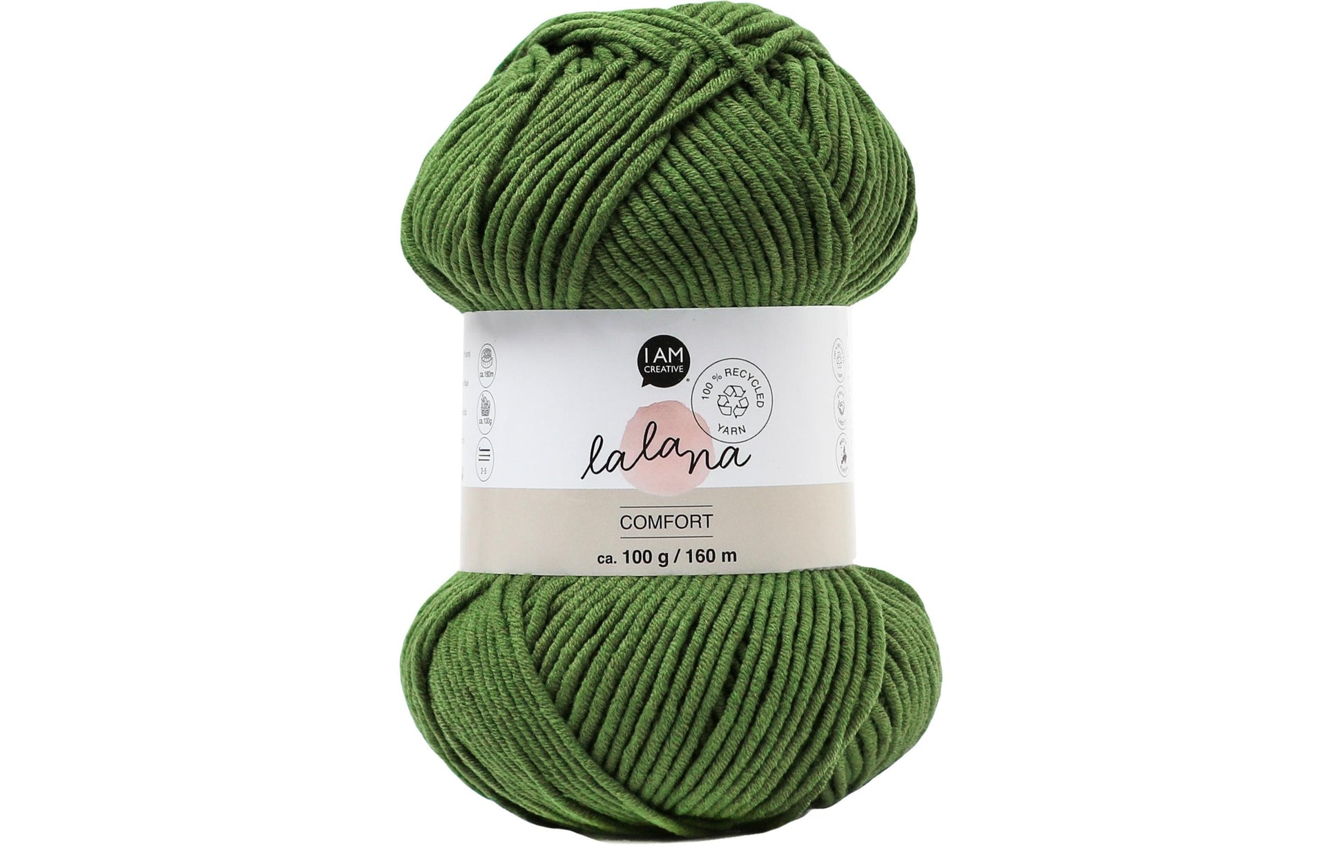 Lalana Comfort Garn Olivgrün – 100 g, 160 m, 55% Baumwolle/45% Polyacryl, Nadel 5 mm, 1 Stk.