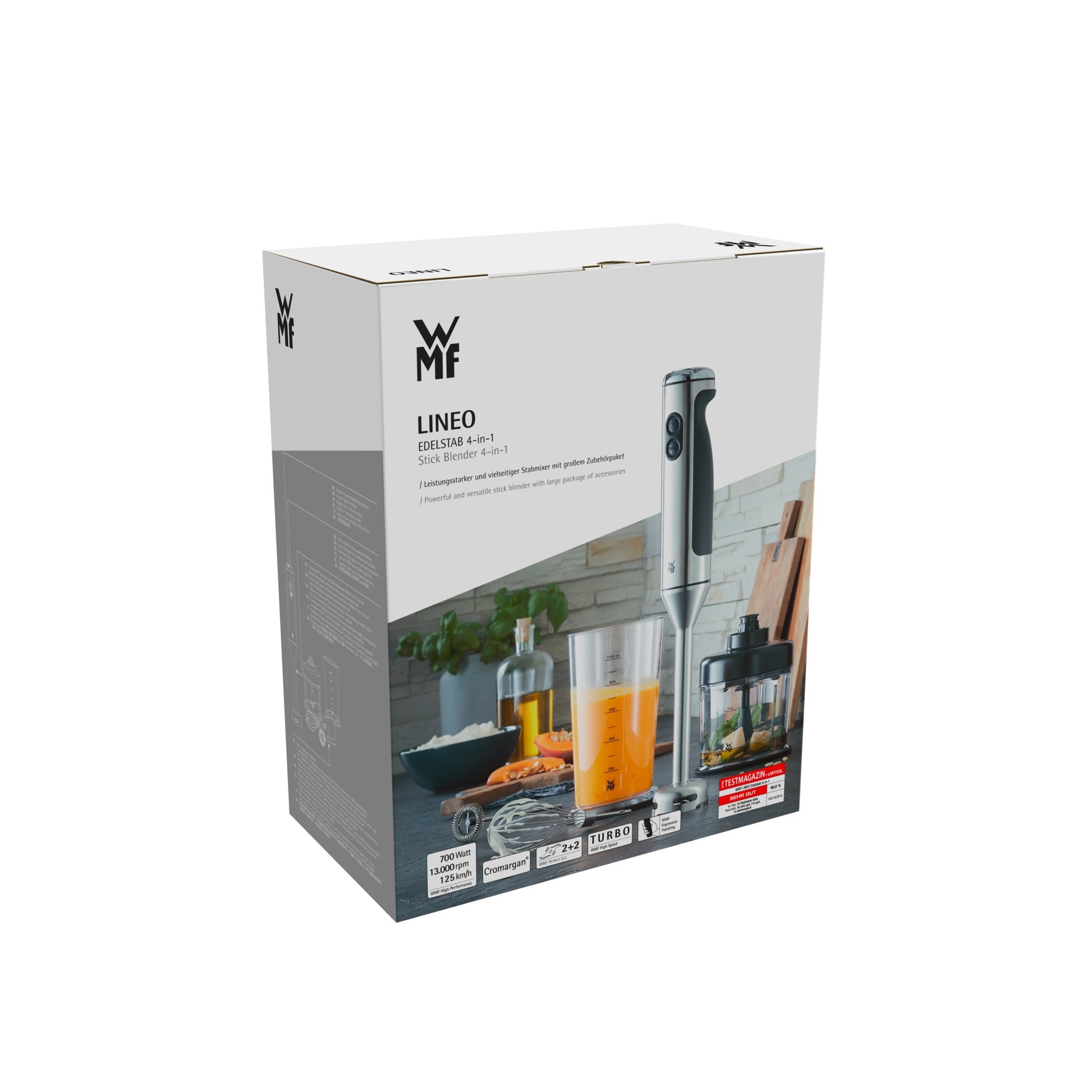 WMF LINEO Stabmixer – 1 l, 700 W, Zerkleinerer & Milchaufschäumer – schwarz/edelstahl