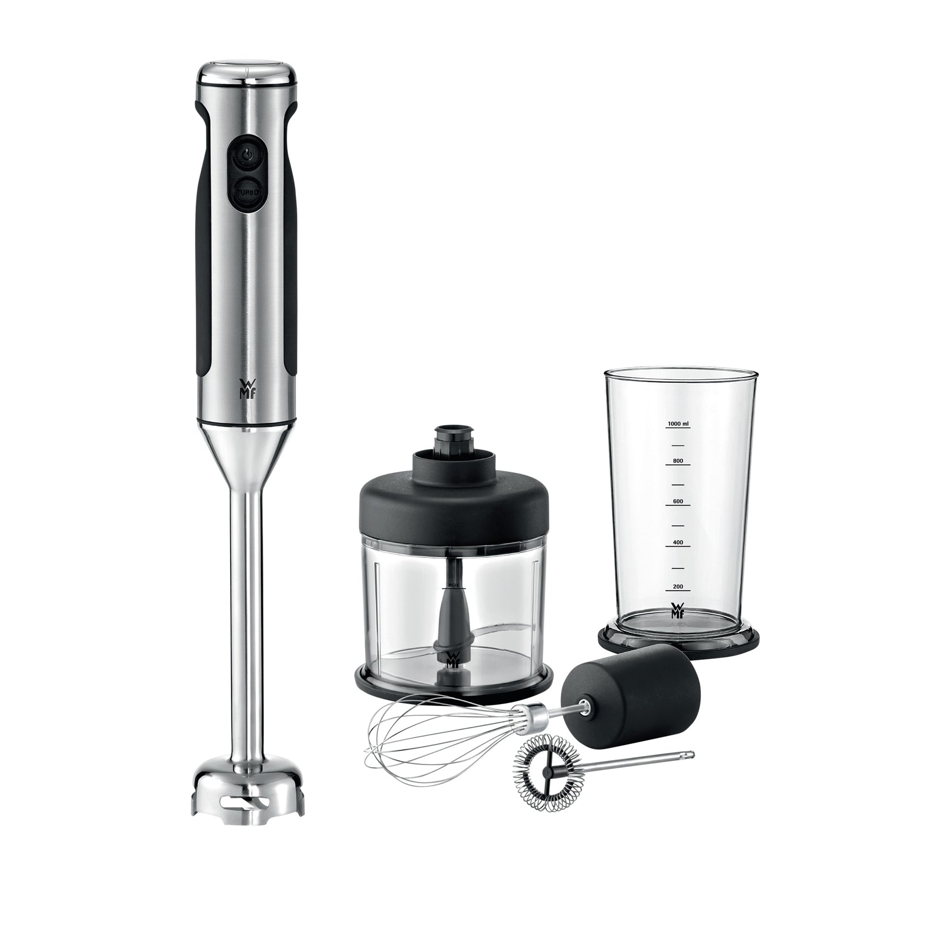 WMF LINEO Stabmixer – 1 l, 700 W, Zerkleinerer & Milchaufschäumer – schwarz/edelstahl