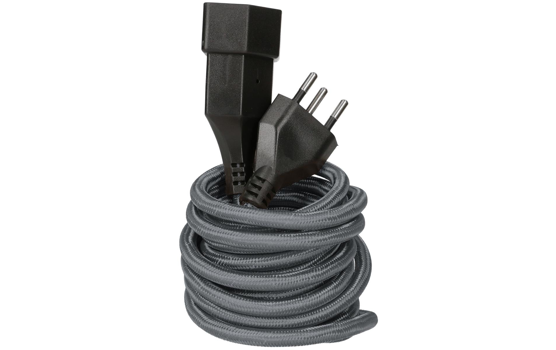 MaxTex Verlängerungskabel – T12–T13, 3 m, 3×1 mm², Textilmantel, Anthrazit