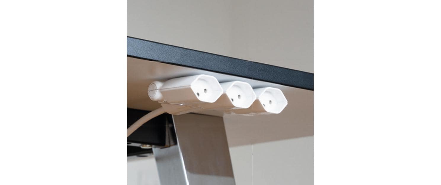 Max Hauri AG Max Hauri Steckdosenleiste, 3×T13, mit Schalter, 2 m, klappbar 180° – weiss