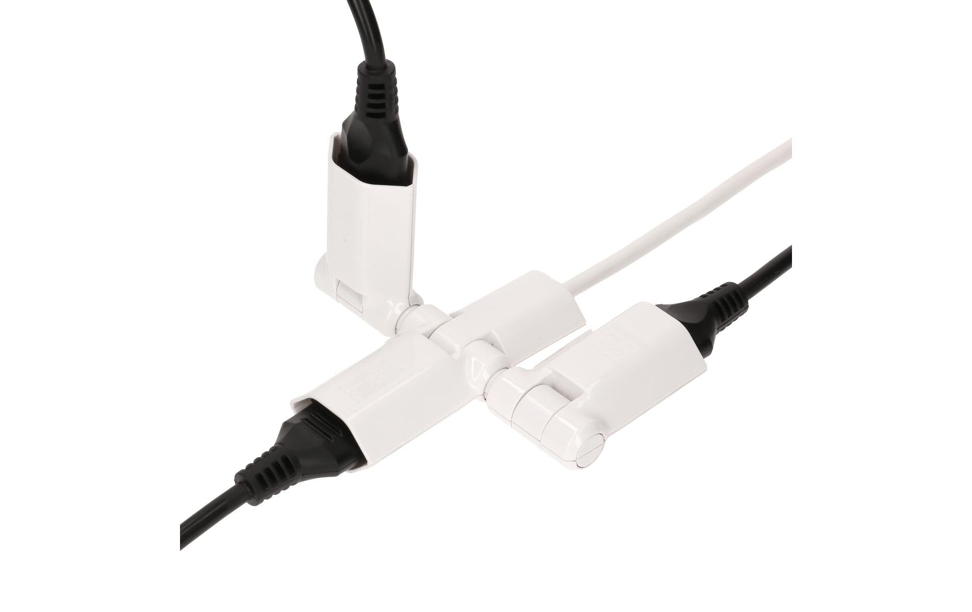Max Hauri AG Max Hauri Steckdosenleiste, 3×T13, mit Schalter, 2 m, klappbar 180° – weiss