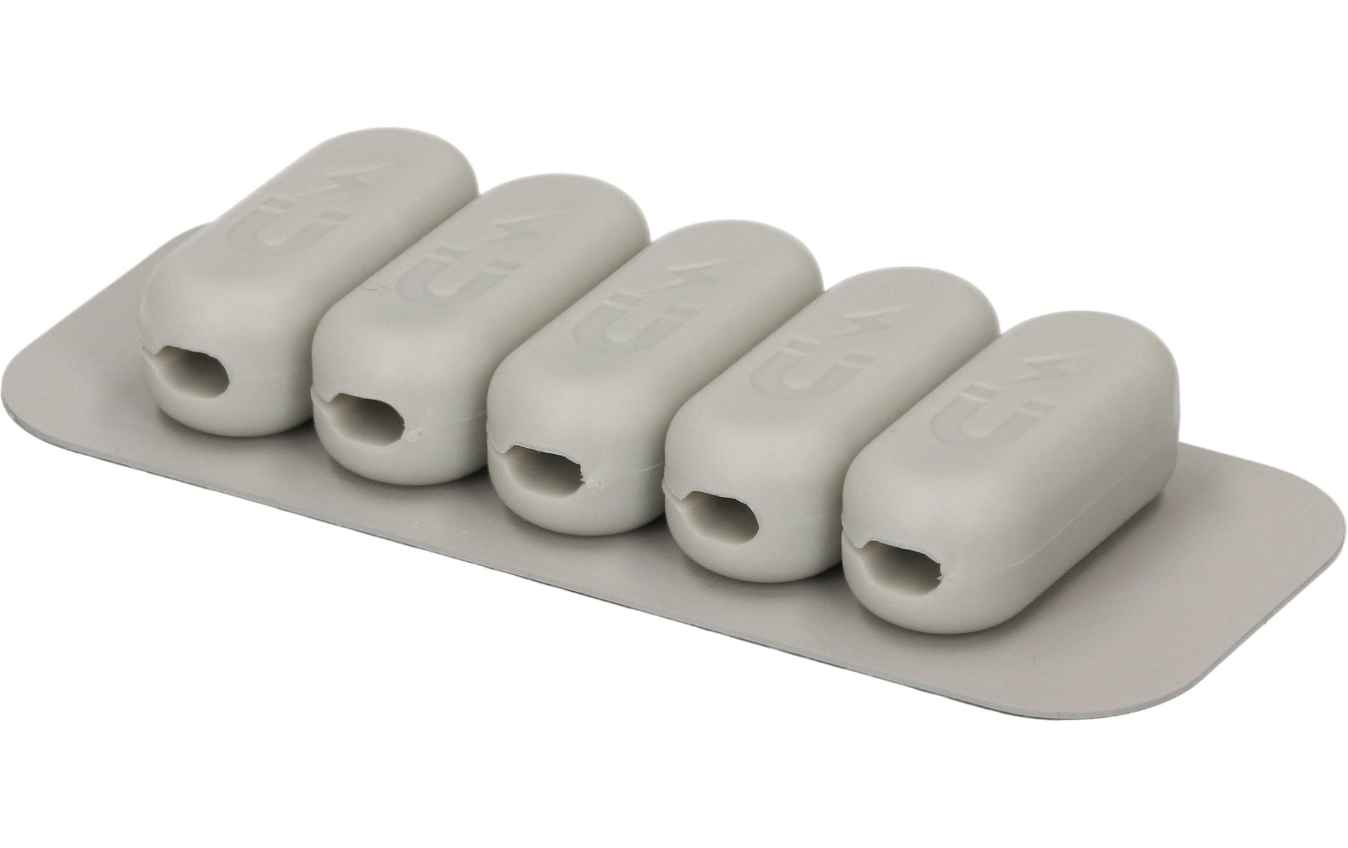 Max Hauri AG Max Hauri Kabelhalter, magnetisch, selbstklebend, Ø 3,5 mm, 5er-Pack – grau
